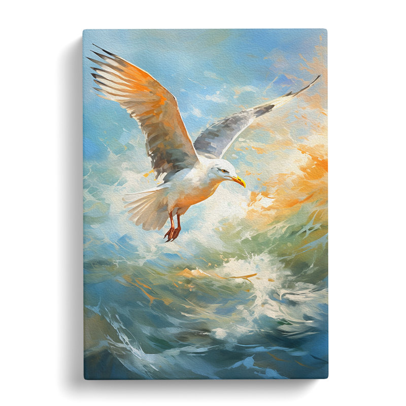 Seagull Impressionism Art - Wrapped Canvas, 76cm H x 50cm W x 3cm D