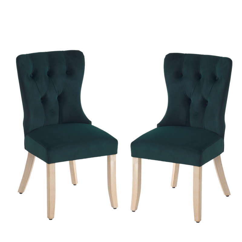 Chaise rembourrée Robbie Dutton, Mélange de polyester vert