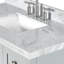 Meuble-lavabo ARIEL Monroe de 43 po en bois massif gris avec un comptoir en marbre de Carrare italien de 1,5 po et un lavabo rectangulaire centrale.-99405041-131238691-131238695