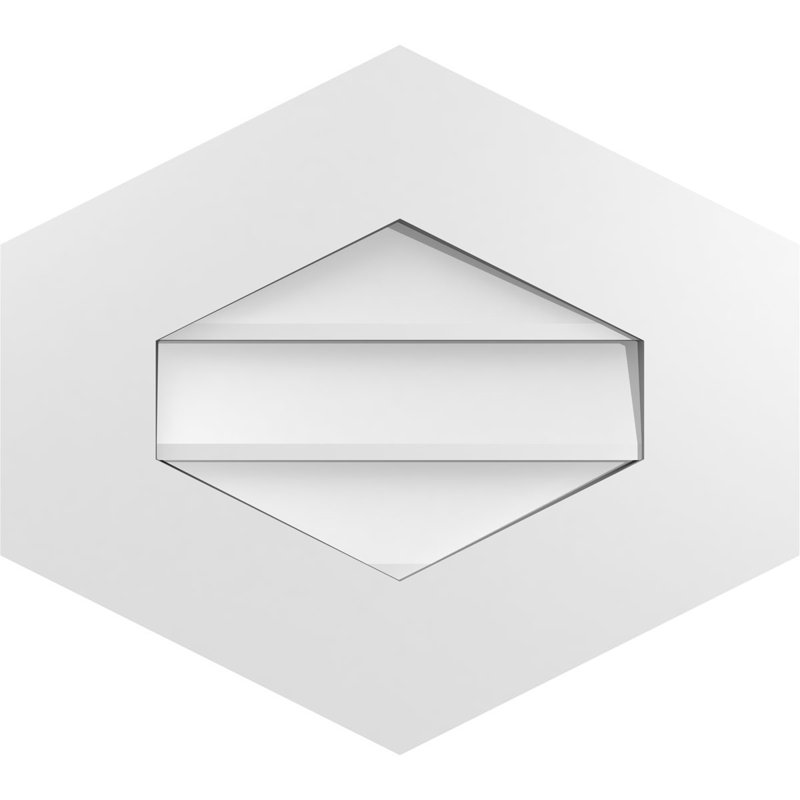 Vertical Peaked Surface Mount Signature Urethane Non-Functional Gable Vent 6/12 Pitch Primed Tan, 16" H x 18" W x 1" D