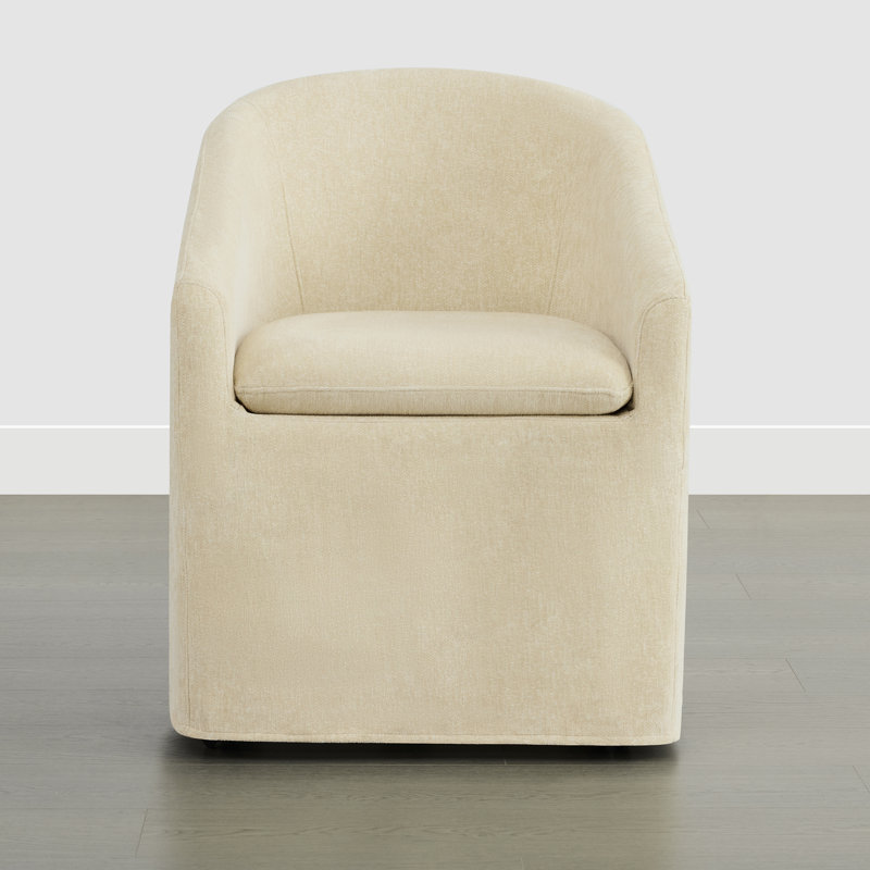 Chaise rembourrée avec housse lavable et roulettes, Sable