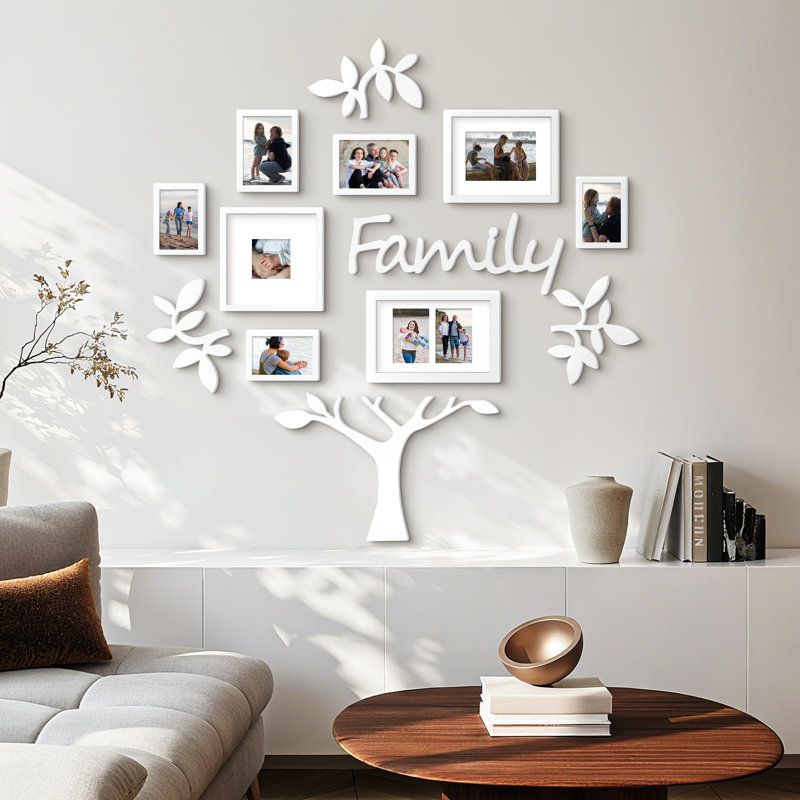 Family Tree Picture Frame Wall Decor Set, White
