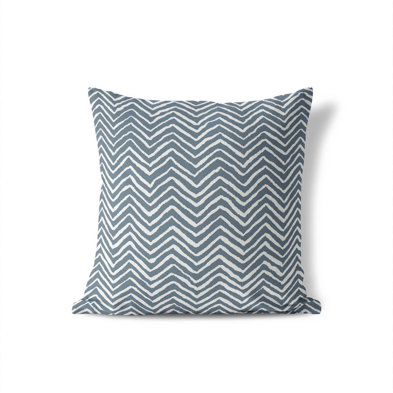 Coussin à chevrons, Bleu, H 26 po x l 26 po