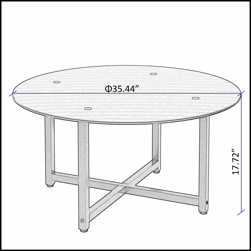 Table basse ronde avec plateau en verre