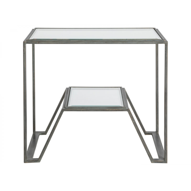 Metal Designs Byron Rectangular End Table, Dark Gray