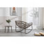 Chaise berçante en osier avec structure en métal-376665691