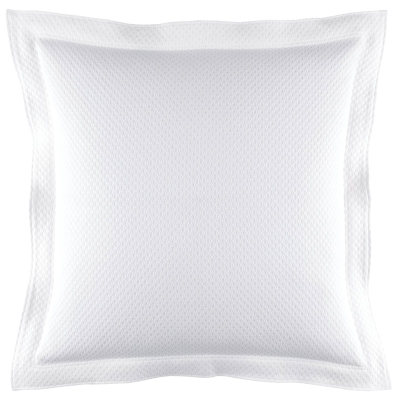Petite Trellis Matelasse Sham, Euro, White