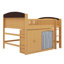 Loft Bed With Storage Wardrobe & Cabinet, Solid Wood Mid Century Modern Loft Bed With LED,Storage & Ladder, Guardrails-1645403149-1645403146