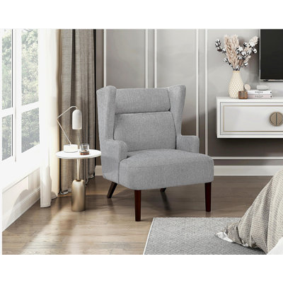 Meuble de salon contemporain à oreilles gris avec revêtement en contreplaqué Chenille