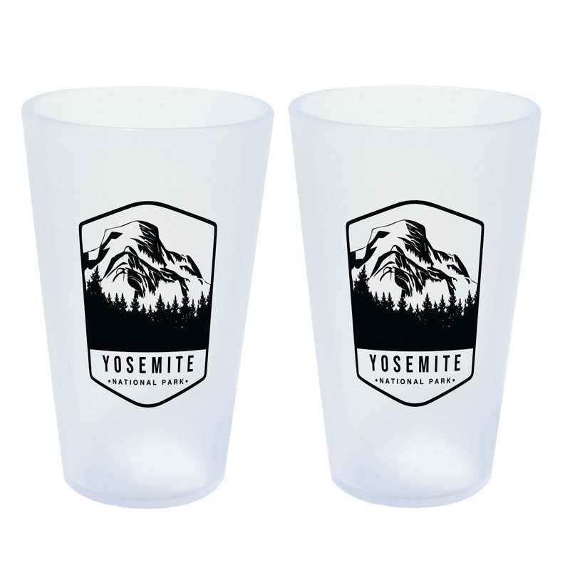 Silipint: Yosemite National Park Verres à bière: 16 oz: paquet de 2 - tasses en silicone à imprimé à glaçons, incassables