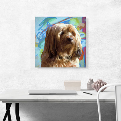 Havana Dog Breed Colorful Abstract - reproduction d'art sur toile tendue
