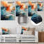 Teal orange audacieux abstrait Flow Collage II - collages abstraits, art mural en métal-1880160772