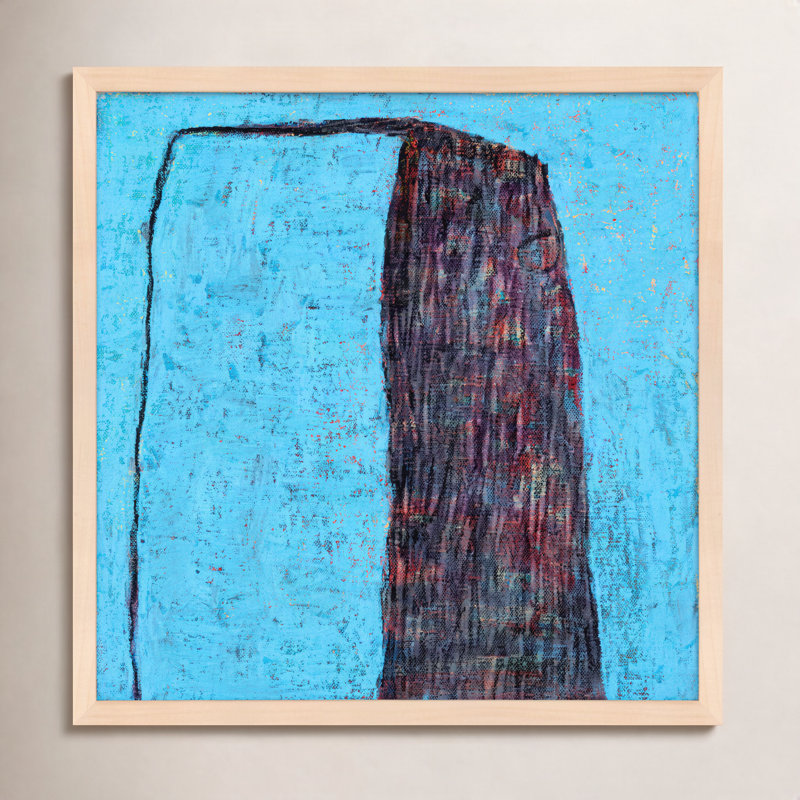 Turquoise Tower Print by Stephanie Dennis, 10" H x 10" W  x 1.25" D, Maple