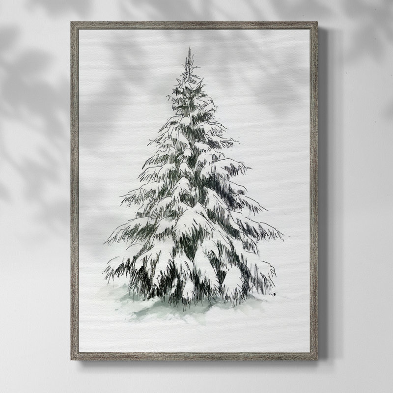 «Christmas Holiday Art VII», reproduction encadrée - bois massif, H 11 po x l 9 po