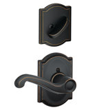 Flair Interior Lever and Single Cylinder Deadbolt Thumbturn Set (Exterior Portion Sold Separately)