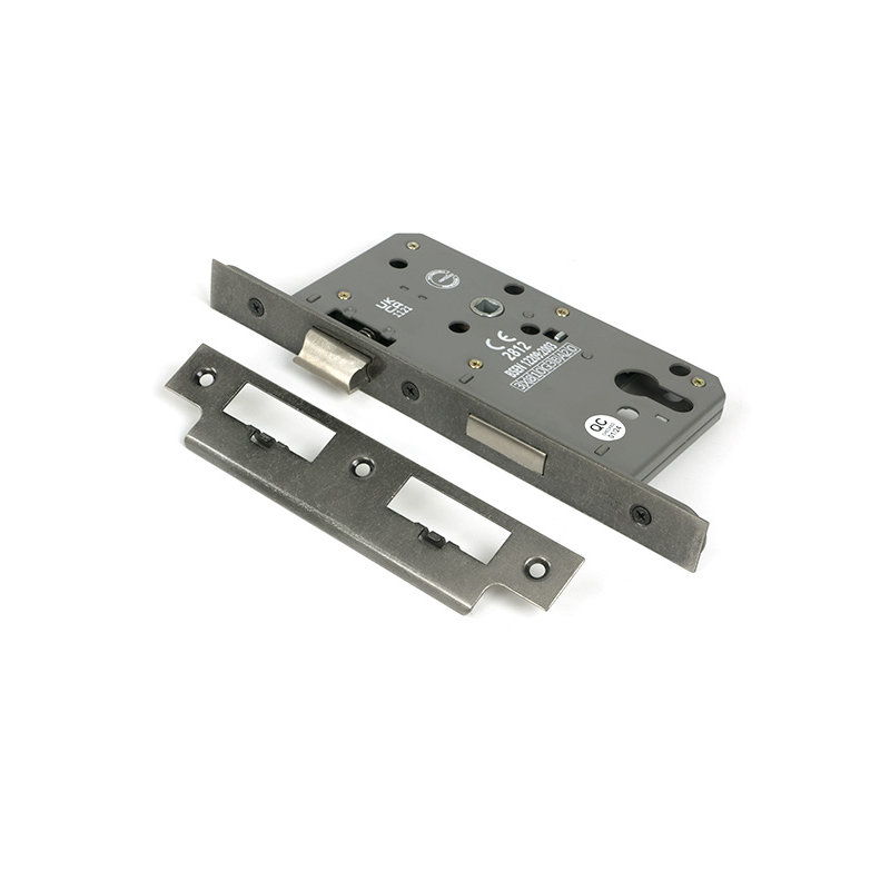 Euro Din Sash Lock, Pewter Patina