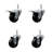 Rubber Swivel 3/4 Inch Threaded Stem Caster Set 2 Total Lock Brakes