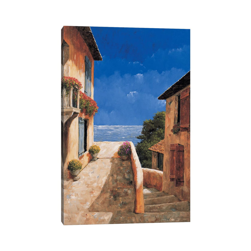 Villa By The Sea by Gilles Archambault - Wrapped Canvas Painting, 20.32 cm H x 30.48 cm W