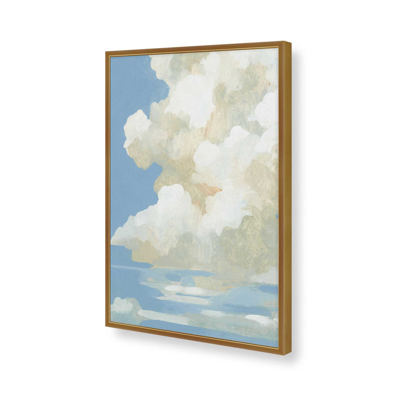 Calm Clouds in the Breeze I, 21.25" H x 17.25" W, Open Corner Framed, Polished Gold