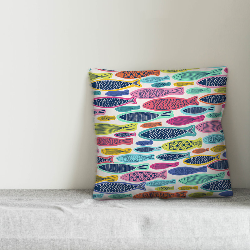 Reversible Throw Pillow, 16" x 16", Polyester/Polyfill