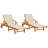 78.3" Long Acacia Single Chaise with Cushions-125118938