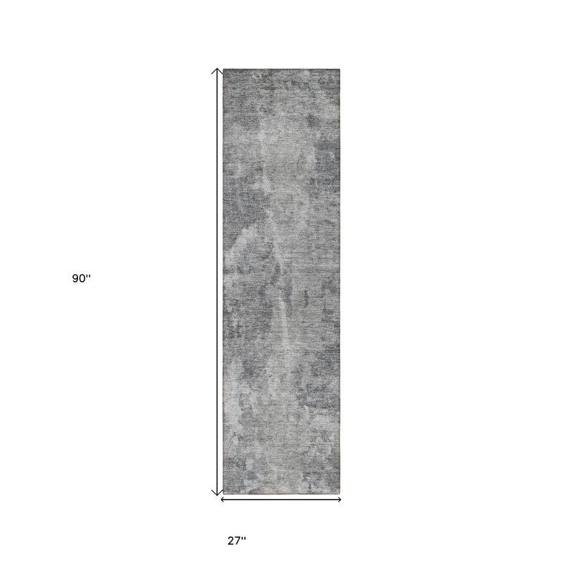 Tapis de couloir d'extérieur 8 po gris