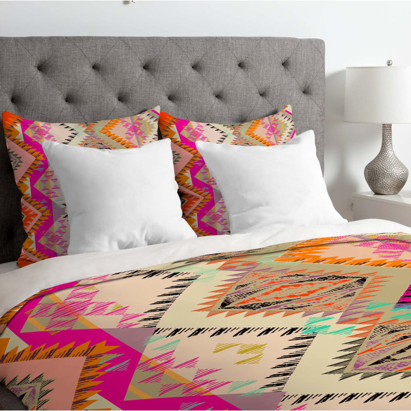 Modern & Contemporary Polyester Geometric Shapes Duvet Cover, Queen