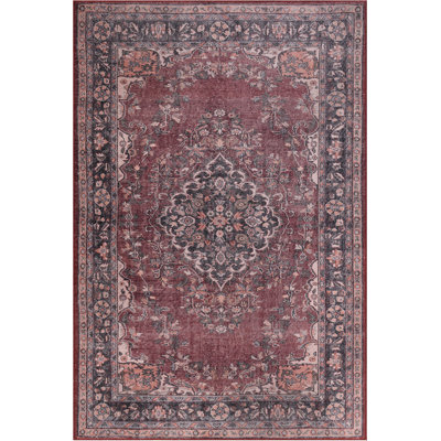 Tapis bourgogne - 100% polyester, 59 po x 90,6 po | 1850 g / m², hauteur de poils de 0,16 pouce | Polyester recyclé dessous | Doux, durable et facile à entretenir | Parfait pour le salon, la chambre à coucher et le bureau