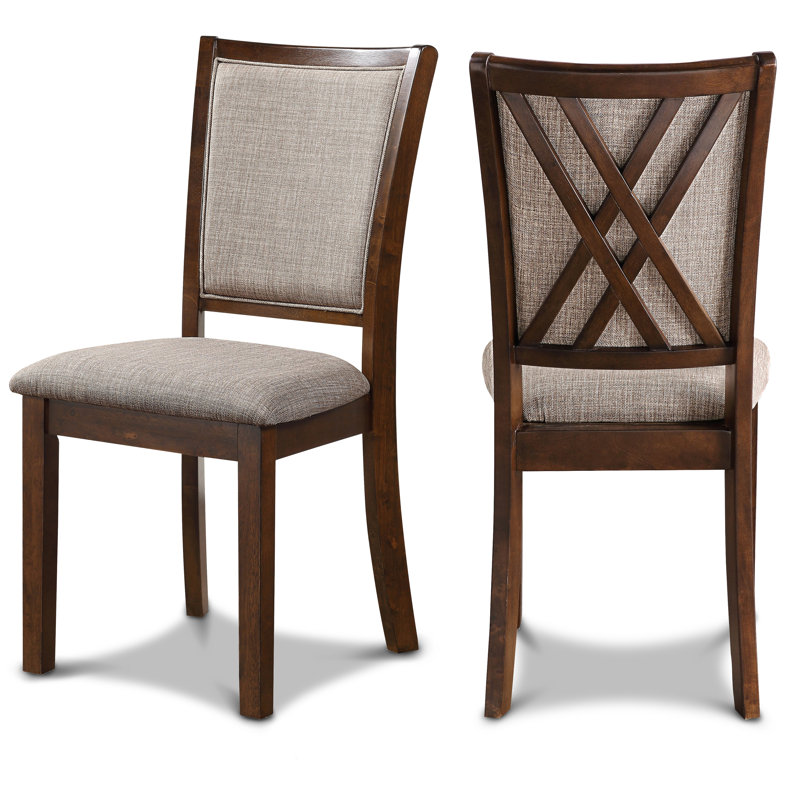 Josiha Polyester Upholstered and Wood Frame Side Chair , Cherry