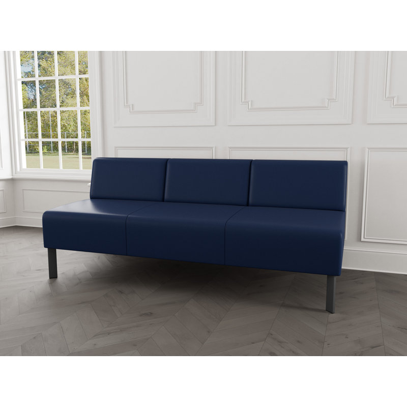 Canapé sans accoudoirs Luxe Lounge, Acier gris anthracite, Modena encre