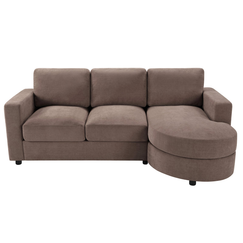 Modern Sectional Sofa 84.6" L-Shaped Sofa Couch With A Curved Chaise Lounge, Usb Ports And Side Storage Pockets For Living Room