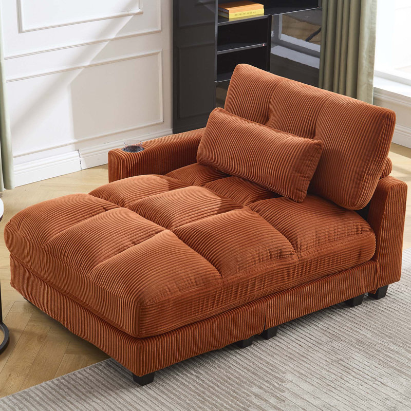 1 Seat Sleeper Sofa, Orange