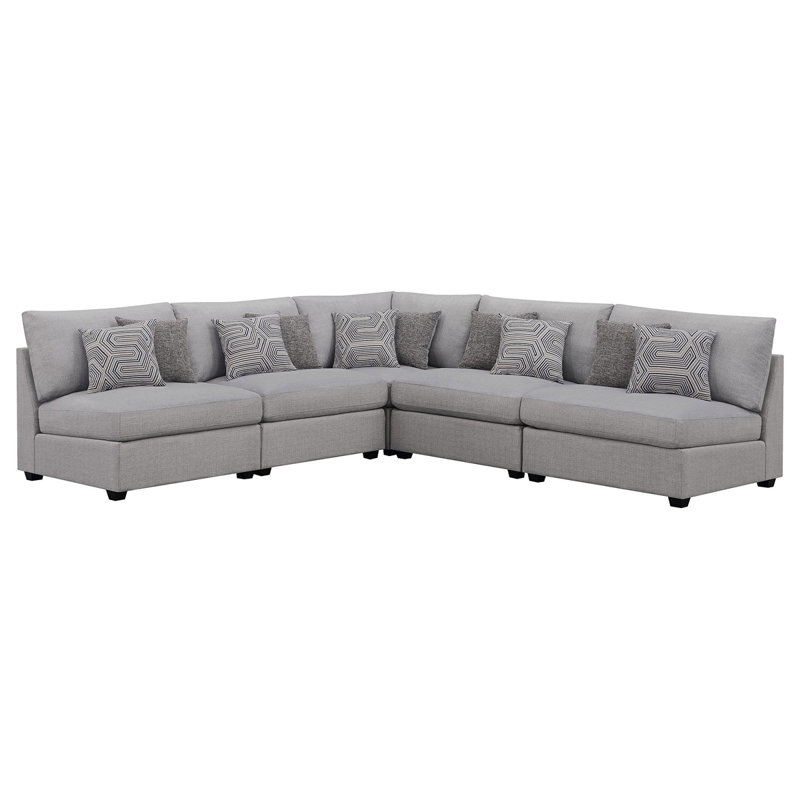 Lafayette Grey 5-Piece Upholstered Sectional Sofa