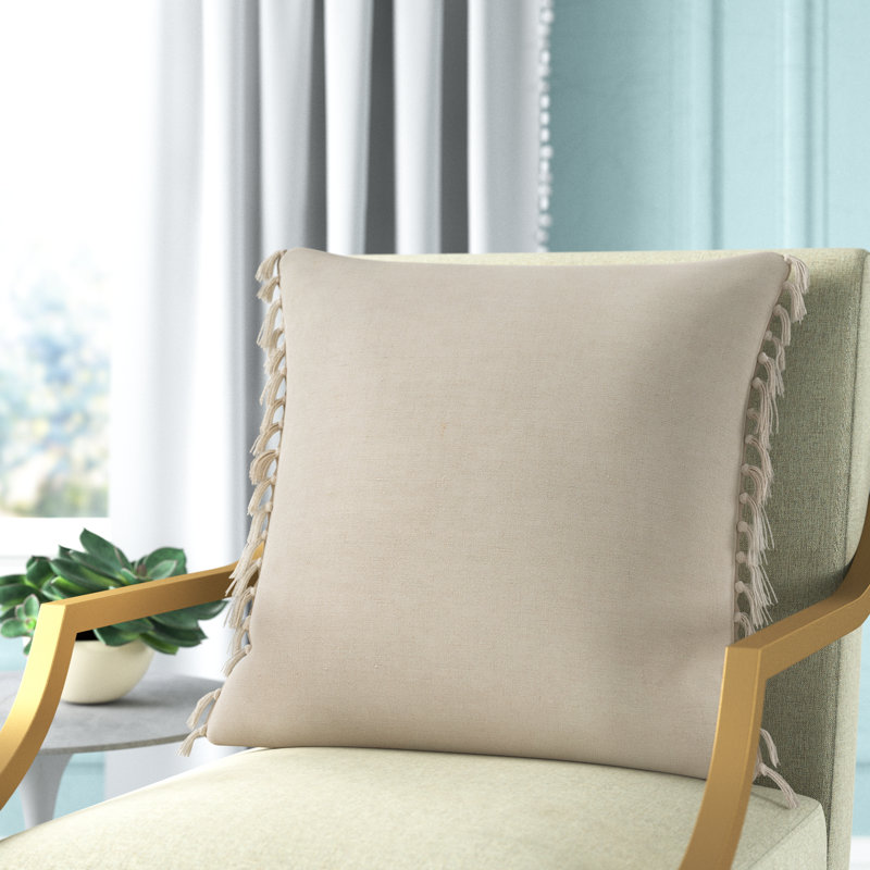 Sharron Square 100% Linen Pillow, Feather Gray, Polyester/Polyfill