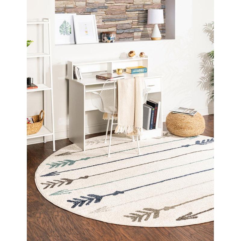 Dryer Geometric Indoor Rug, Round 3'3"