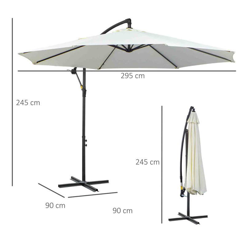 295cm Cantilever Parasol, Cream