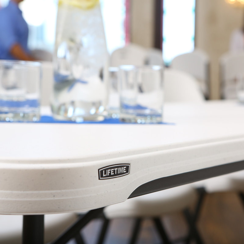Table pliante portative 96 po, Granit blanc