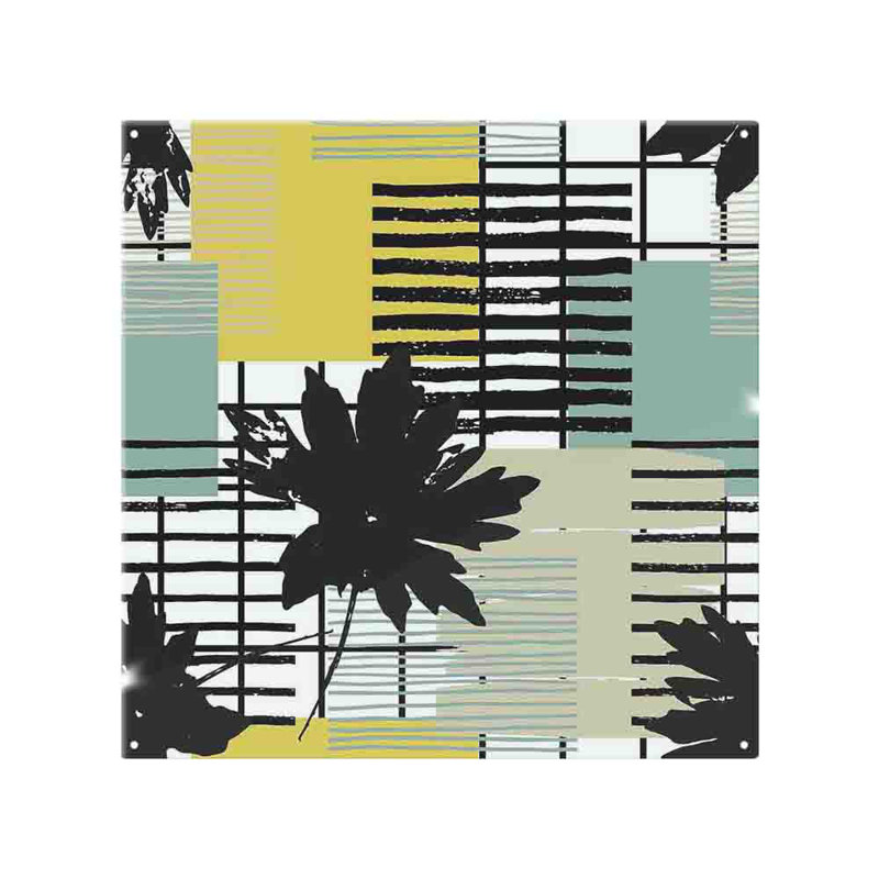 Geometric Shape & Leaf Print Splash Back, 70cm L x 50cm W