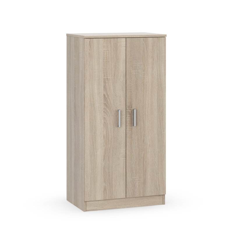 Casimire 2 Door Manufactured Wood Wardrobe, Light Brown