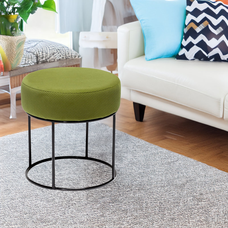 Emmi-Leigh Round Footstool Ottoman, Green