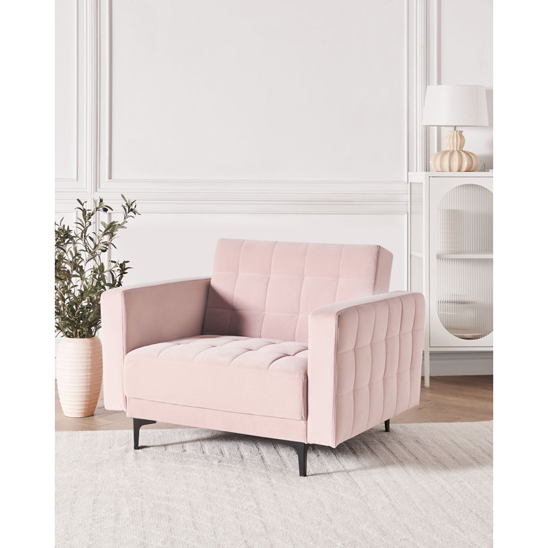 Armchair Chmura Velvet, Pastel Pink