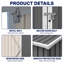 Remise de rangement extérieure en métal 10 pi x 4 pi avec rangement ouvert pour le bois de chauffage, portes doubles verrouillables, évents et structure de plancher, gris