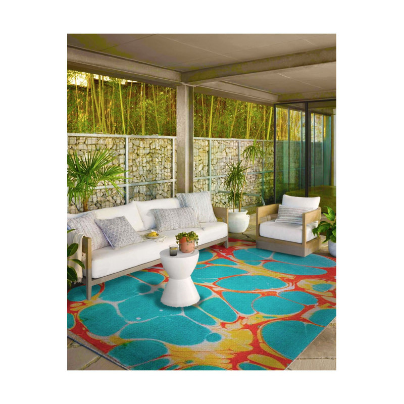 Tapis tissé bleu, Sous-tapis carré 3 pi 3 po inclus