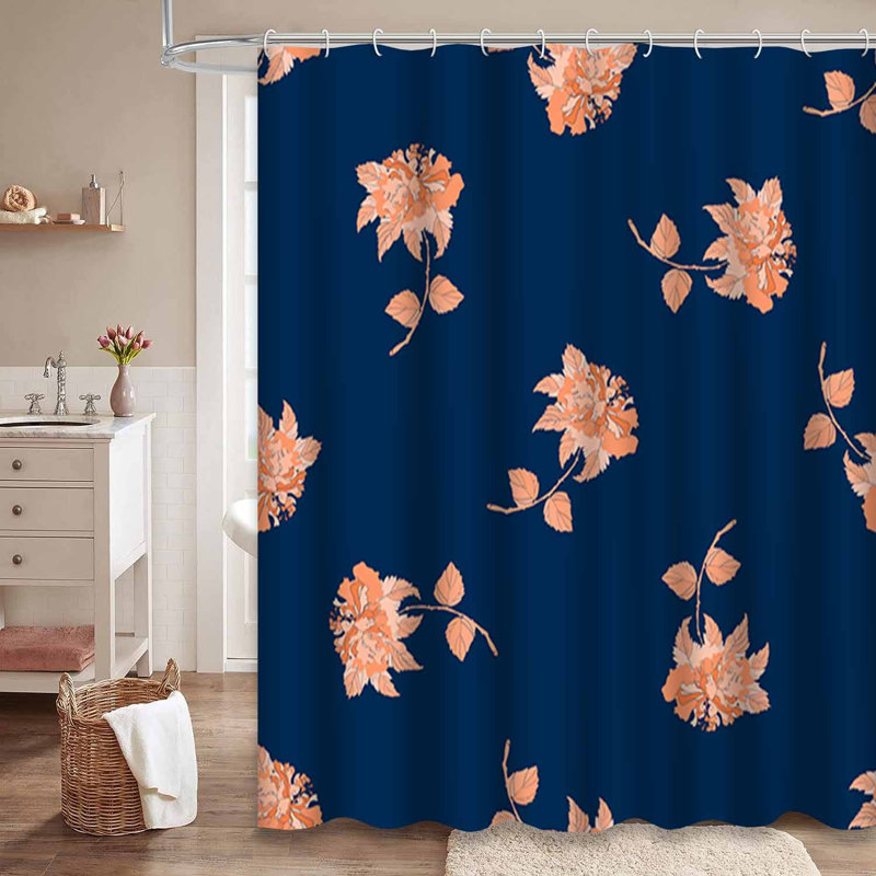 Rideau de douche Hibiscus Flower Roses, L 72 po x l 72 po