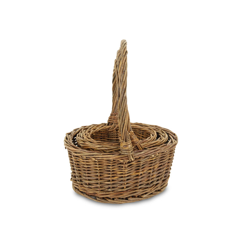 Ensemble de paniers 3 pièces en osier, Marron foncé