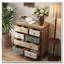 Commode d'appoint en bois avec 6 tiroirs, commode de rangement rustique multicolore sculptée pour chambre à coucher, salon, décor de style maison de campagne