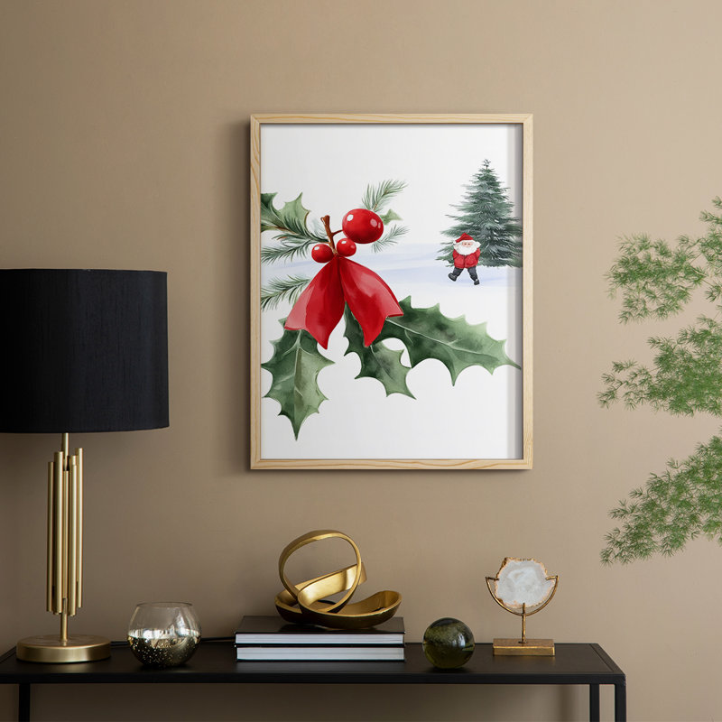 Christmas Holiday Art DCCLXXXIII Framed Print - Solid Wood, H 15 po x l 12 po, Natural