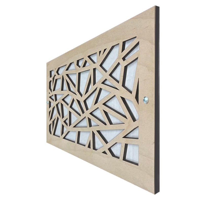 Registres muraux et de plafond Stellar Air White avec vis en laiton - 8 x 16 (ouverture du conduit) - taille totale 10 x 18 - Triangle