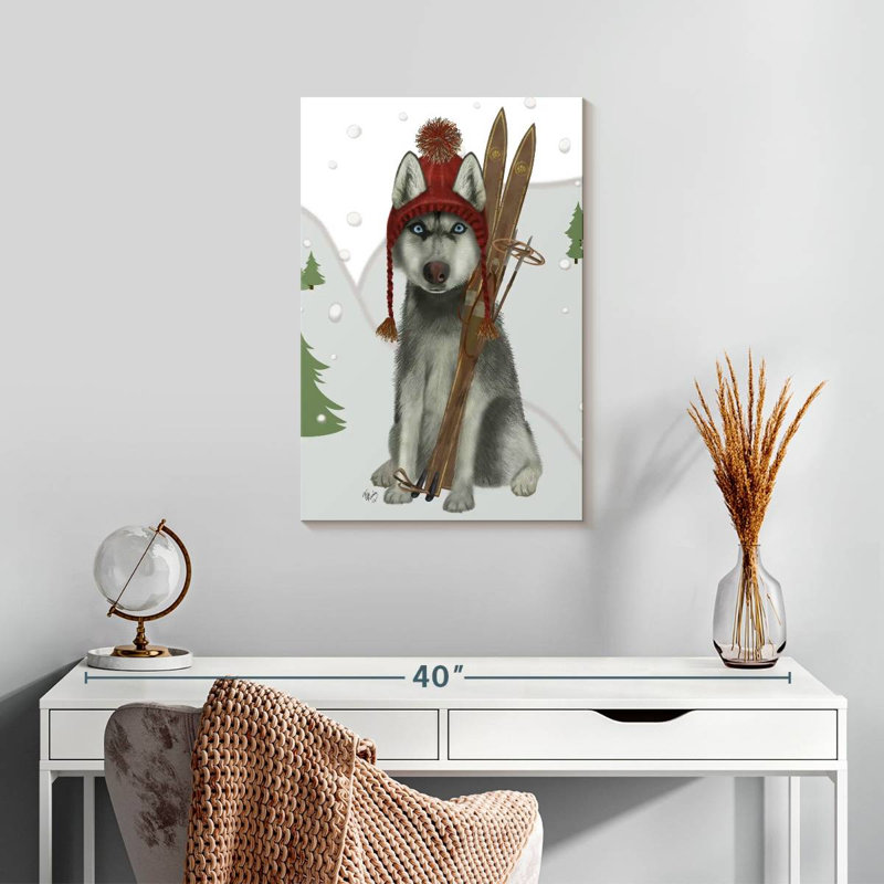 Brampt Husky Skiing, 24" H x 16" W