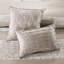 Édredon très grand en chenille taupe - effet dimensionnel et rembourrage 7 pièces avec coussins texturés